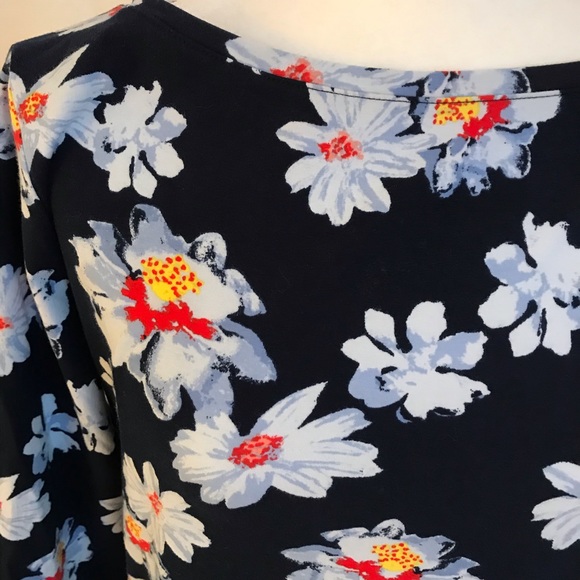 NWT Talbots Navy Floral T-Shirt Size X - Picture 2 of 7